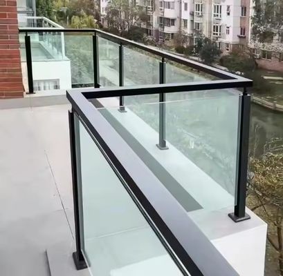 Schody Balustrady Szkło S.S. 304 316 Aluminiowy słup Balkon Szklane balustrady Kolumny