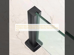 Ogrodzenie ze szkła hartowanego Zestaw aluminium ze stali nierdzewnej Szkło bez ramy Balustrada Straż Balkon Schody Ogrodzenie